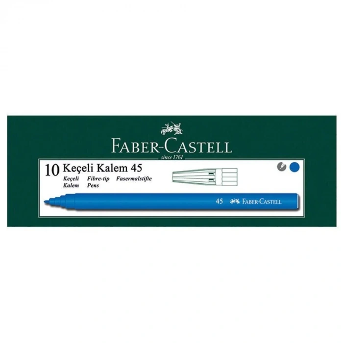 Faber Castell Mavi Keçeli Kalem (10 lu Kutu)