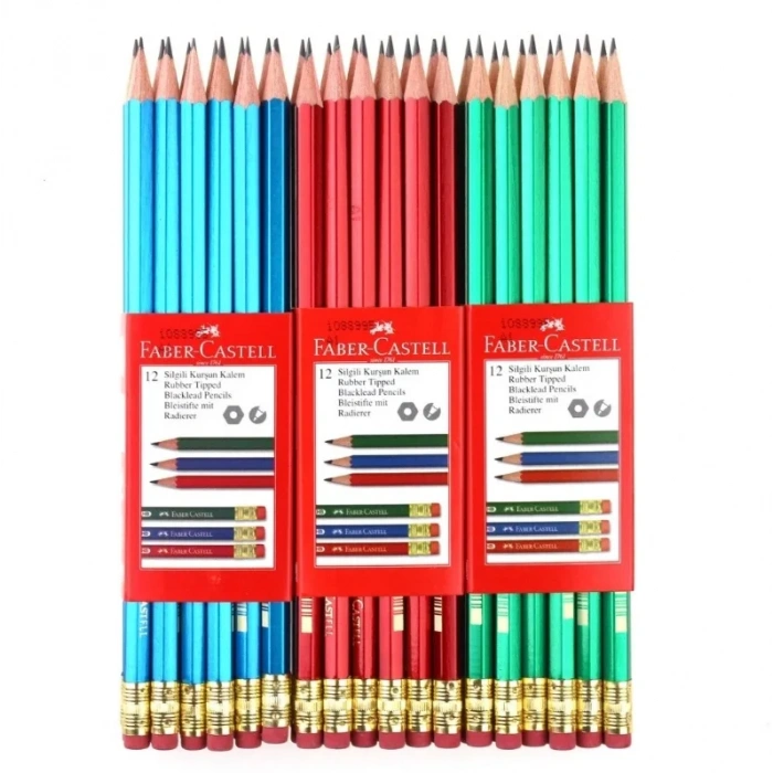Faber Castell Mercanlı Silgili Kurşun Kalem 12 Adet