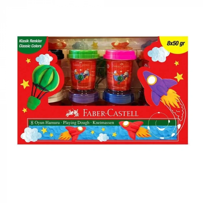 Faber-Castell Oyun Hamuru Klasik Renk 8li 50gr