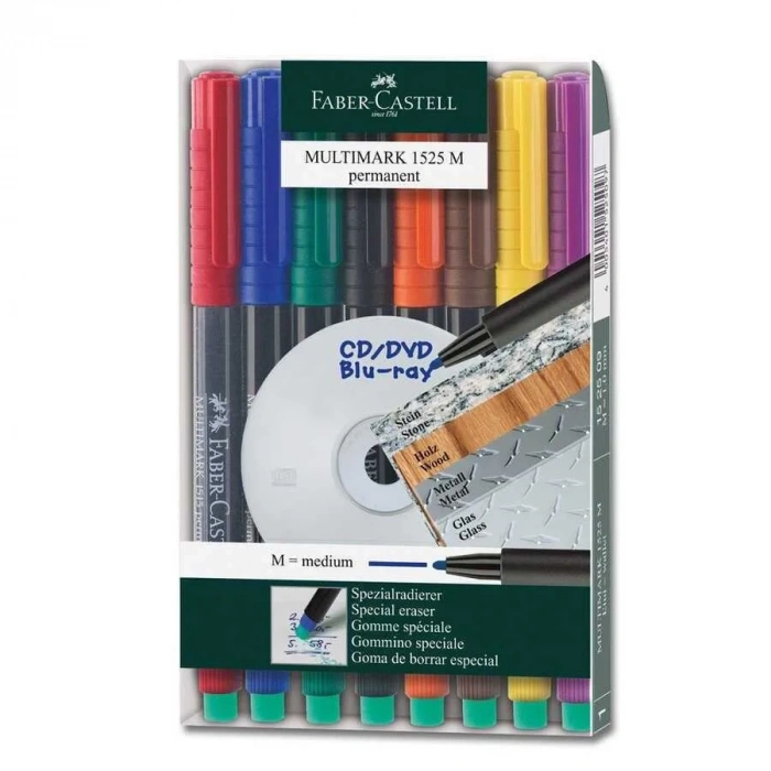 Faber Castell Permanent Asetat Cd Kalemi M 8li Set