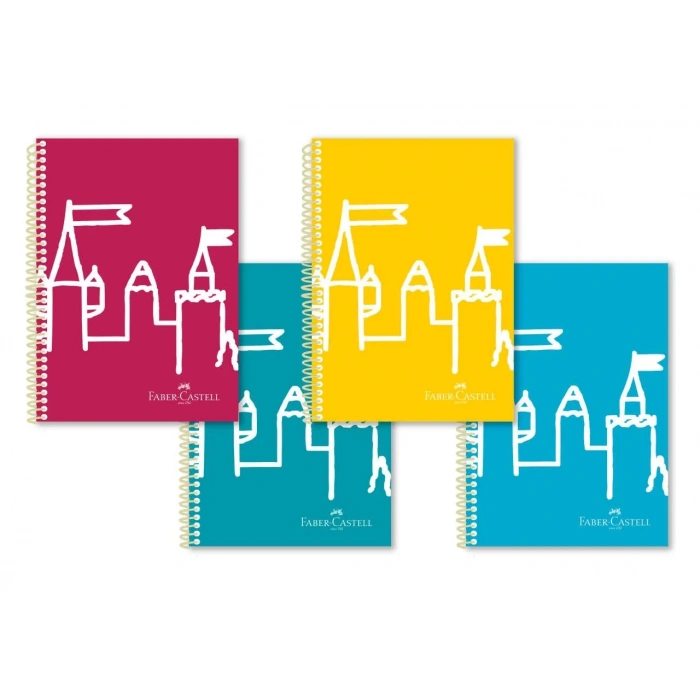 Faber Castell PP Kapak Spiralli Okul Defteri Şato A4 80yp Çizgili