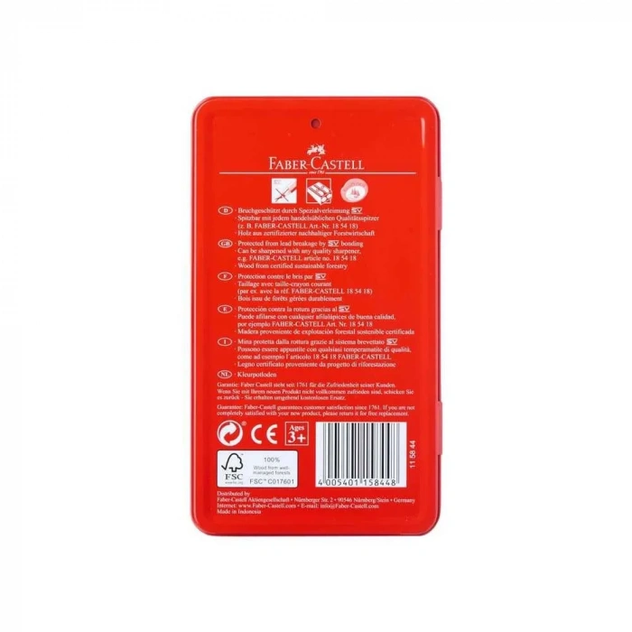 Faber Castell Redline Kuru Boya Metal Kutu 12li