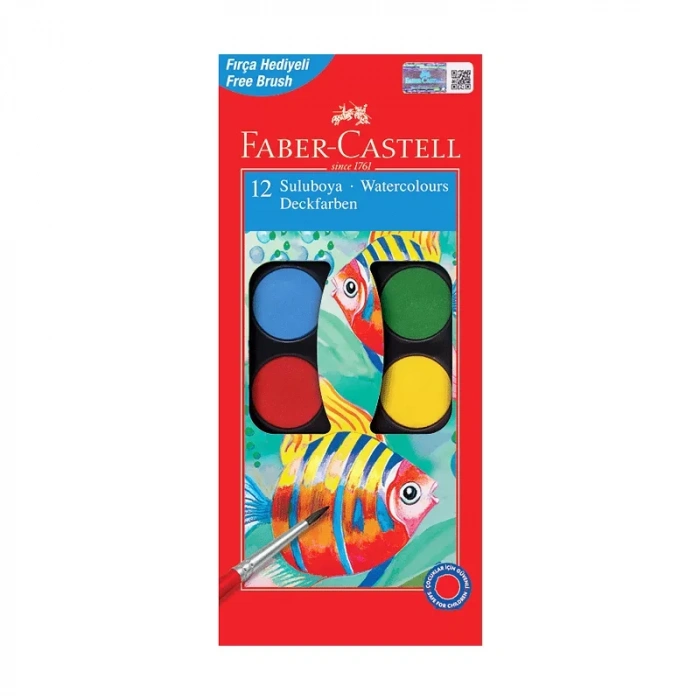 FABER-CASTELL REDLİNE SULU BOYA KÜÇÜK BOY 12 RENK (125011)