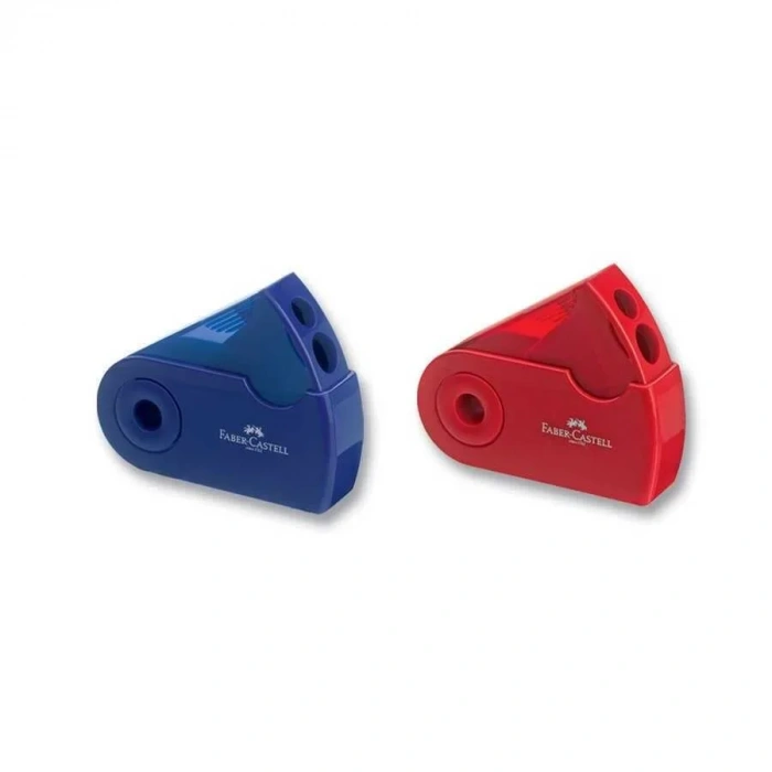 Faber Castell Sleeve Kalemtraş Kırmızı-Mavi