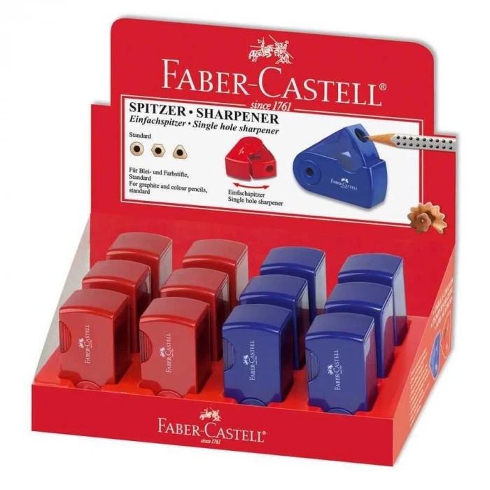Faber Castell Sleeve Kalemtraş Kırmızı-mavi