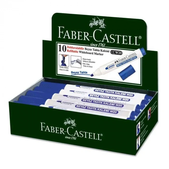Faber Castell W20 Beyaz Tahta Kalemi Mavi