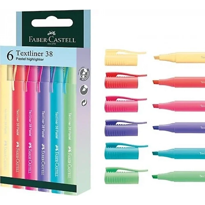 FABER FOSFORLU KALEM 38 PASTEL 6 LI POŞET 301582180