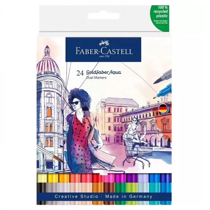 Faber Goldfaber AQua Çift Uçlu Markör Kalem 24 Lü 881646240