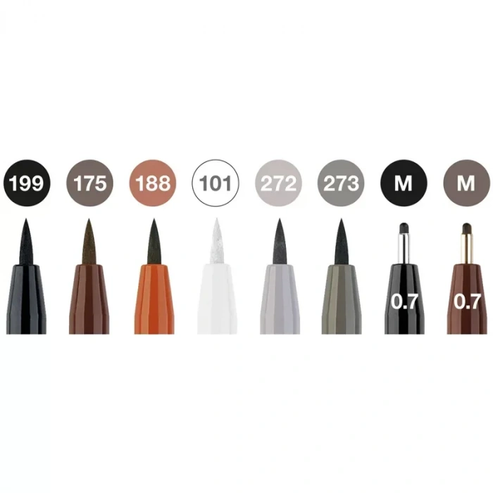 Faber Pıtt Artist Pen Fırça Uçlu Çizim Kalemi 8 Li Klasik 167172