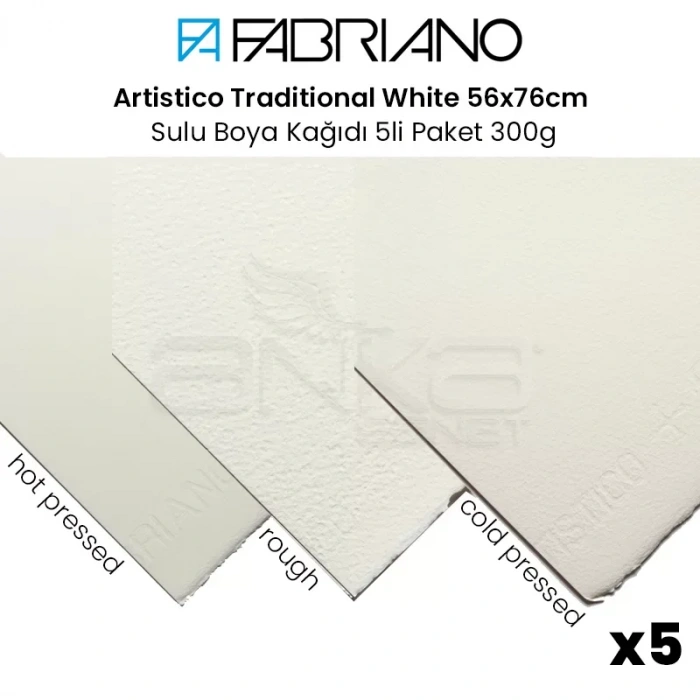Fabriano Artistico Traditional White 56x76cm Sulu Boya Kağıdı 5li Paket 300g