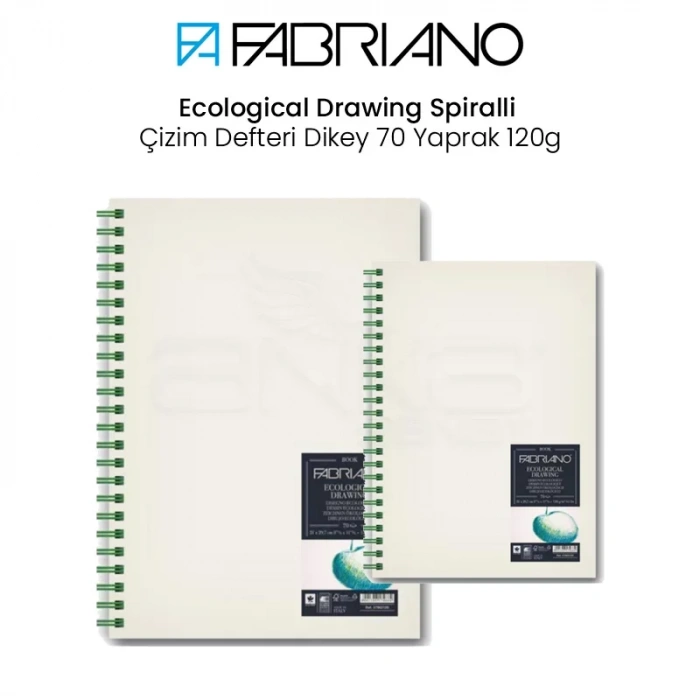 Fabriano Ecological Drawing Spiralli Çizim Defteri Dikey 70 Yaprak 120g