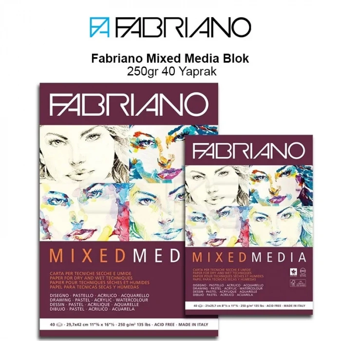Fabriano Mixed Media Blok 250g 40 Yaprak