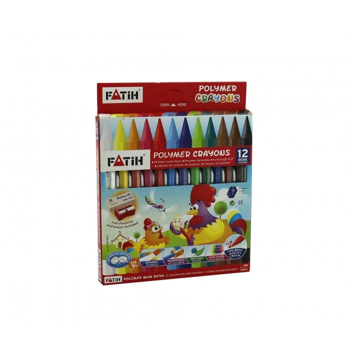 FATİH 12 RENK WAX CRAYON JUMBO ÜÇGEN MUM BOYA 50220CB12R