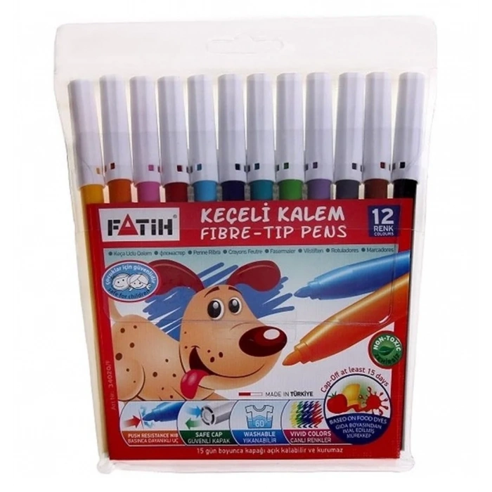 Fatih Keçeli Boya Kalemi Seti 12 Renk