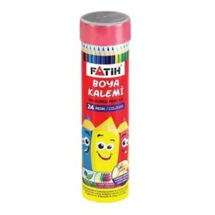 Fatih Kuruboya 24 Renk Metal Kutulu (Kalemtraş Hediyeli)