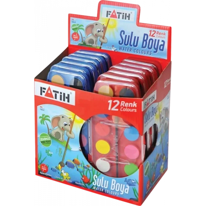 Fatih Sulu Boya 12 Renk (fırça Hediyeli)