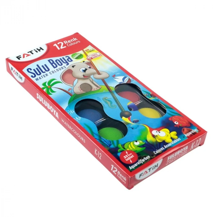 Fatih Sulu Boya Seti 12li 33mm Fırça Hediyeli