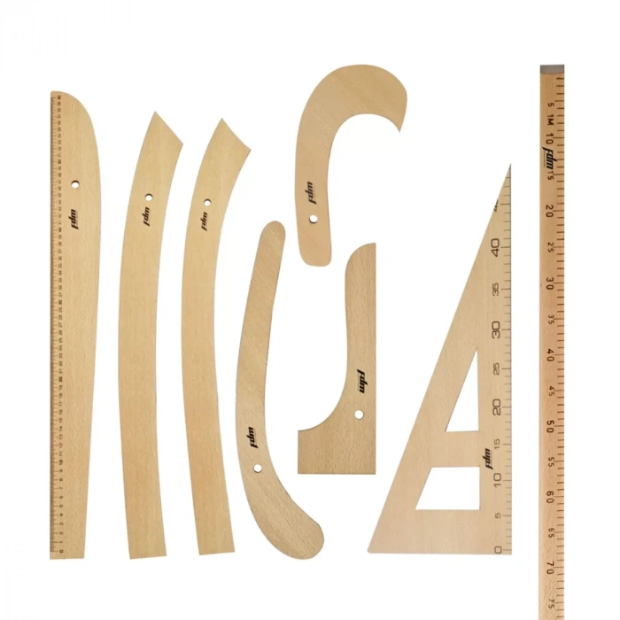 Fdm 8 Parça Set - 8 Parça Ahşap Riga Seti - Riga Takımı - Cetvel