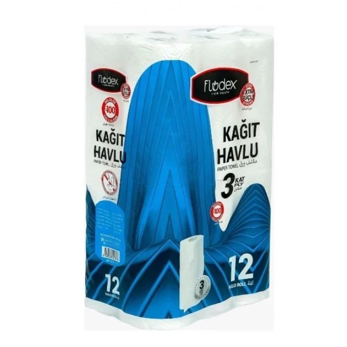 Flodex 3 Katlı Rulo Havlu 12li