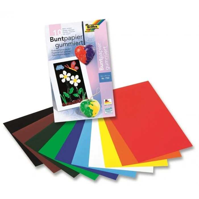 Folia Glanzpapier Parlak Elişi Kağıdı 10 Renk 18.5x29.5 cm.
