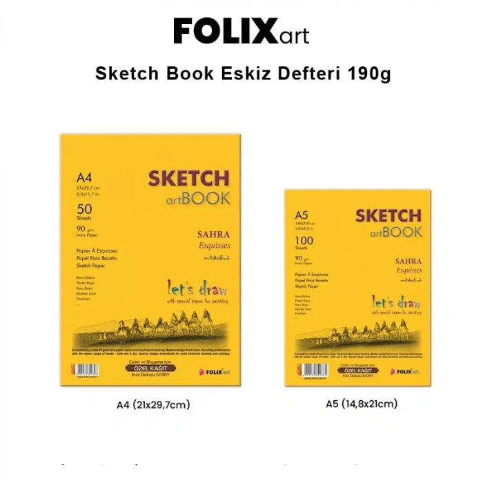 Folix Art Sketch Book Eskiz Defteri 190g 50 Yaprak