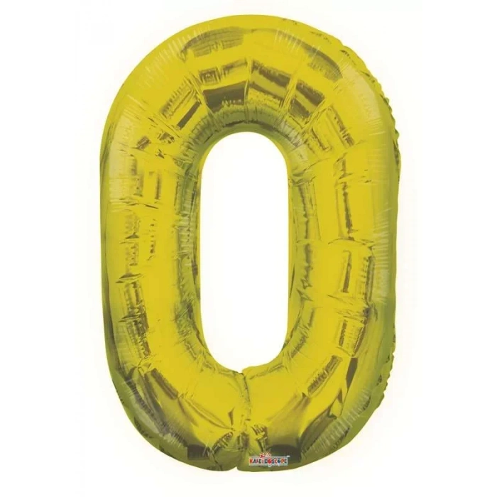 Folyo Balon 0 Rakamı Gold // Altın Renk  100 Cm