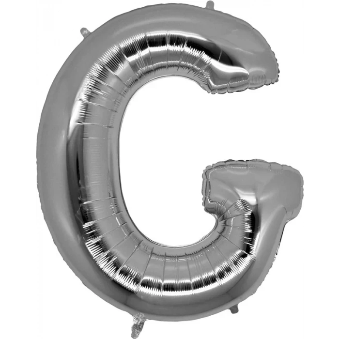 G Harfi Gümüş Folyo Balon