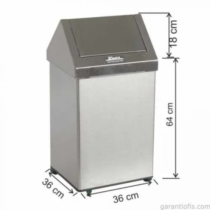 Garanti Metal 1312 Çatı Kapaklı Tekerlekli Çöp Kovası (79 Litre)