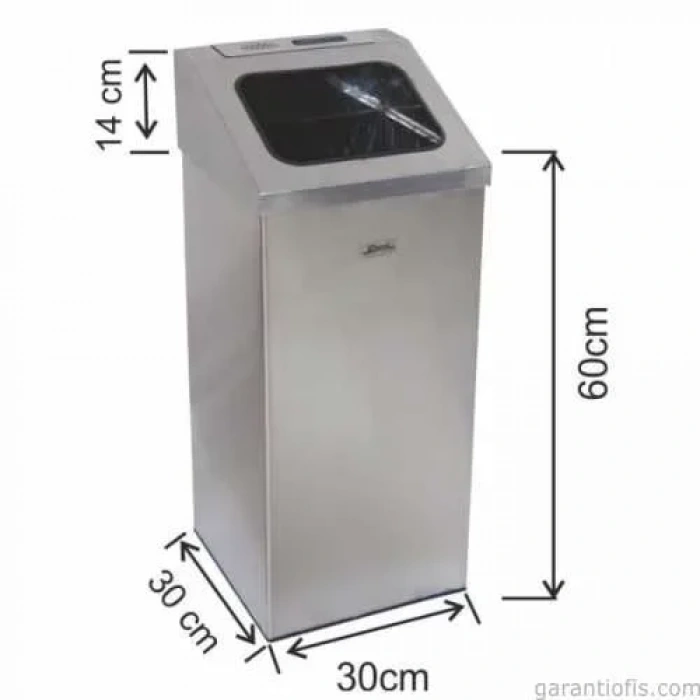 Garanti Metal 1365 Küllüklü Paslanmaz Çöp Kovası (54 Litre)