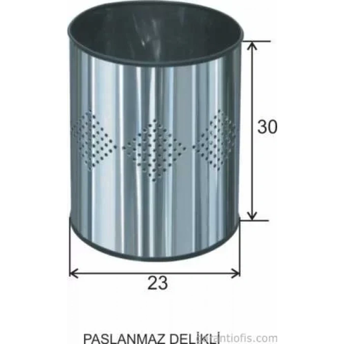 Garanti Metal 1401 Dekoratif Paslanmaz Metal Çöp Kovası (13 Lt)