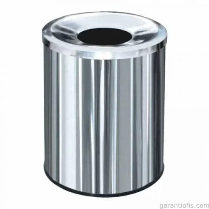 Garanti Metal 1407 Çember Kapaklı Paslanmaz Metal Çöp Kovası (13 Lt)