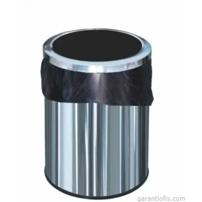 Garanti Metal 1414 Çemberli Paslanmaz Krom Çöp Kovası (13 Lt)