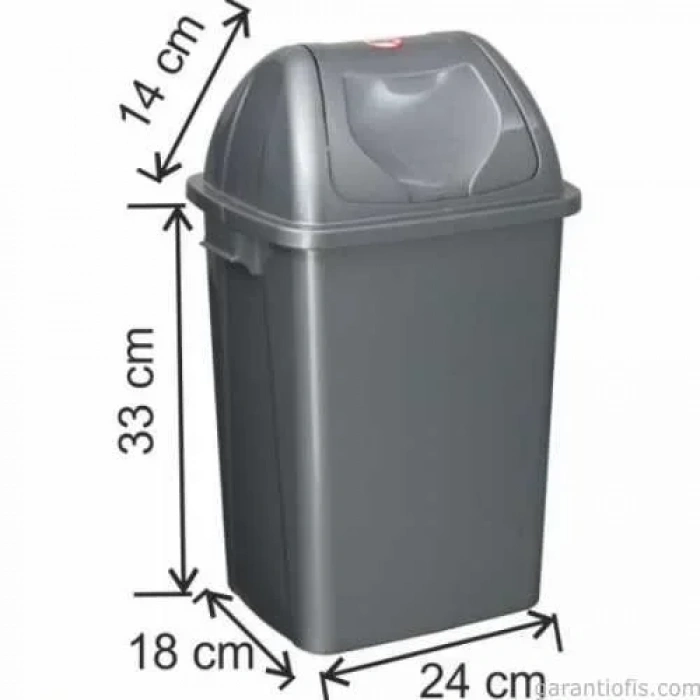Garanti Metal 7402 Plastik Çatı Kapaklı Çöp Kovası (16 Litre)