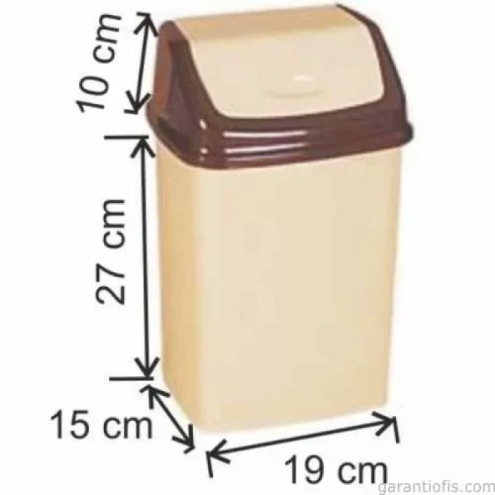 Garanti Metal 7407 Plastik İtme Kapaklı Çöp Kovası (8,4 Litre)