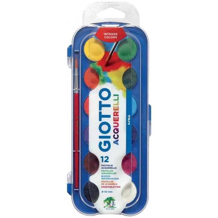 Giotto Sulu Boya 30mm 12 Renk Fırça Hediyeli