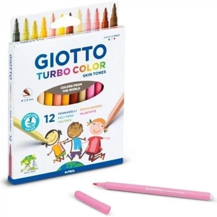 Giotto Turbo Color Skin Tones Keçeli Kalem 12 Renk Ten Renkleri