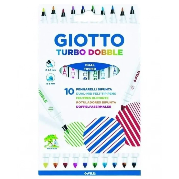 Giotto Turbo Dobble - Çift Uçlu Keçeli Kalem 10 Renk