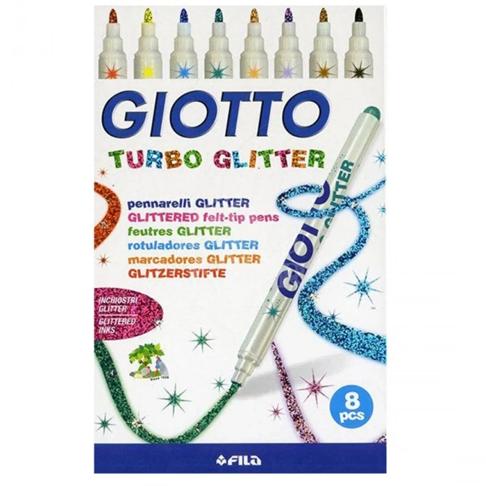 Giotto Turbo Glitter - Simli Keçeli Kalem 8 Renk