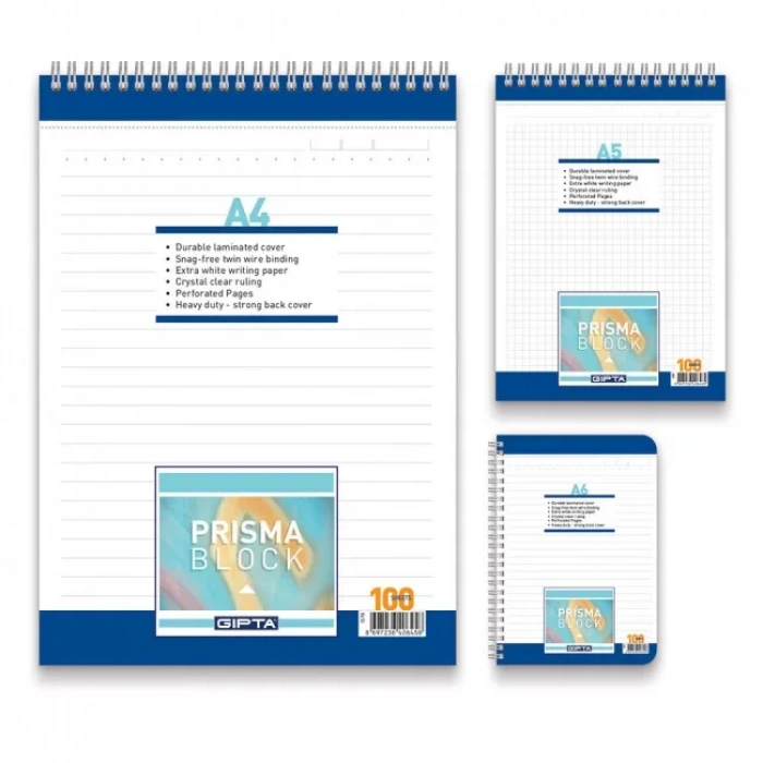 Gıpta 1378 Prisma Spiralli Bloknot A4 Düz 100 Yaprak