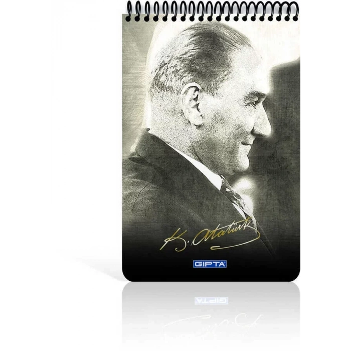 Gıpta Atatürk Spiralli Karton Kapak Bloknot A4 100 Yaprak Çizgili