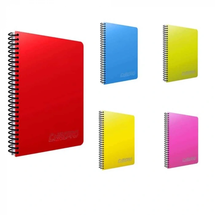 Gıpta Chromo Spiralli Plastik Kapak Kareli Defter A4 160 Yaprak