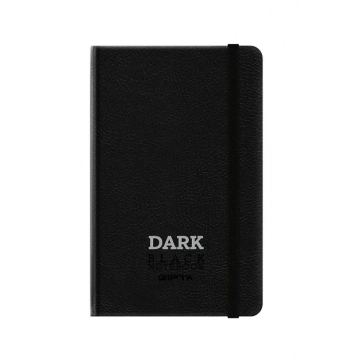 Gıpta Dark Deri Kapak Siyah Defter 9x14 Düz 64 Yaprak (2812)
