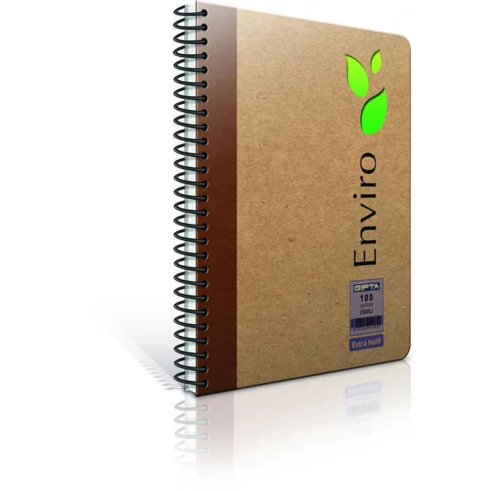 Gıpta Enviro Spiralli Kraft Sert Kapak Defter A4 100 Yaprak Çizgili