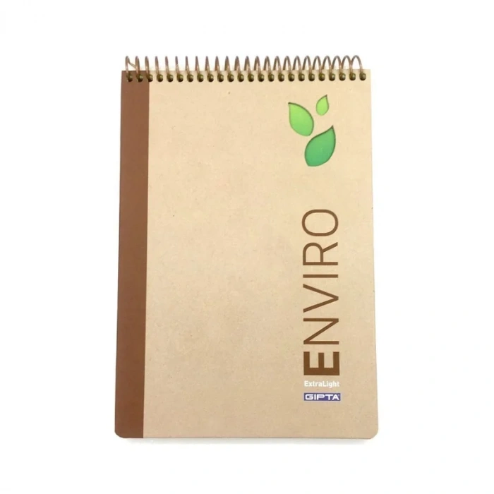 Gıpta Enviro Spiralli Sert Kapak Bloknot A4 Düz 100 Yaprak Kraft (2920)
