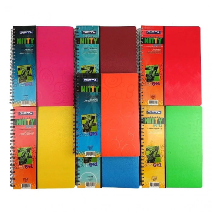 Gıpta PP Kapak Spiralli Okul Defteri Nitty 6+1 Separatörlü A4 240yp (180yp Kareli ve 60yp Çizgili)