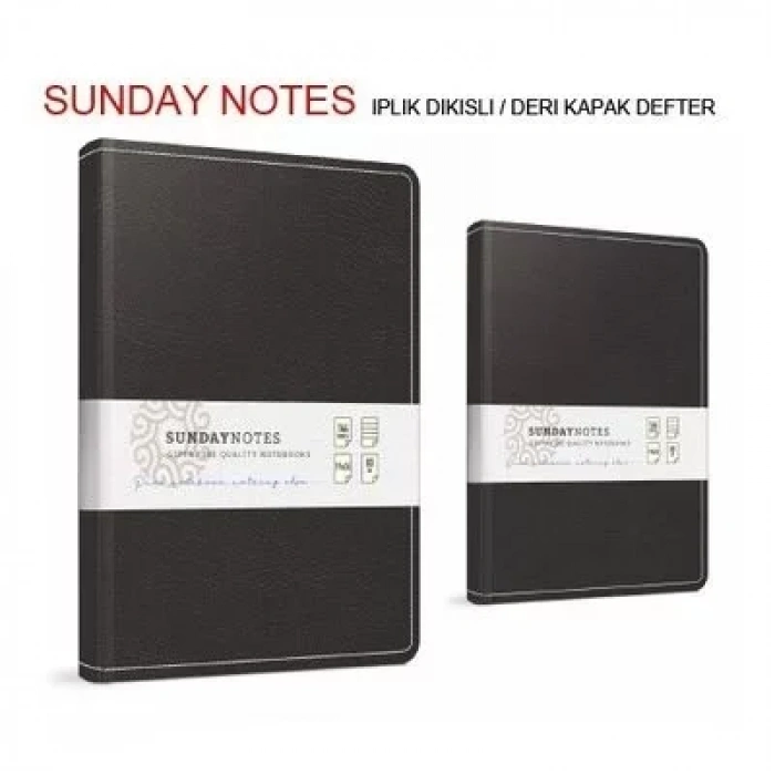 Gıpta Sunday Notes Deri Kapak Defter 17x24 Kareli 140 Yaprak (5043)