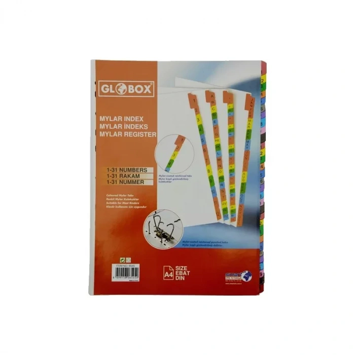 GLOBOX 6545 MYLAR KARTON AYRAÇ A4 1-31 RAKAM