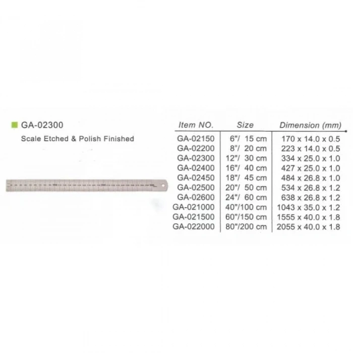 Golden Way Çelik Cetvel GA-22000 200cm