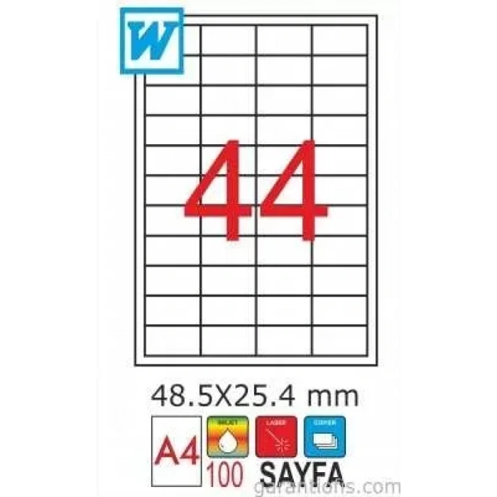 GoldMoon 2030 Laser A4 Sayfa Etiketi 48,5 x 25,4mm (100 lü Paket)