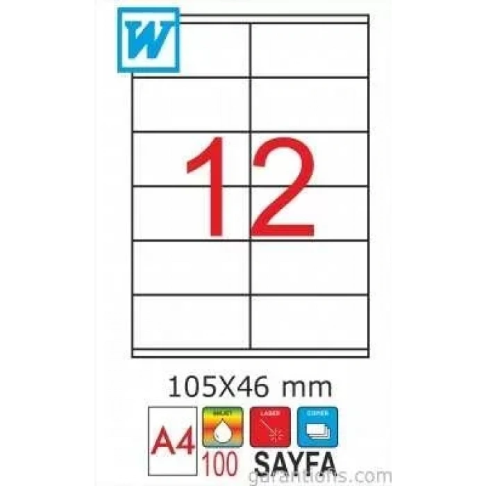 Goldmoon 2056 Laser A4 Sayfa Etiketi 105x46mm (100 Lü Paket)